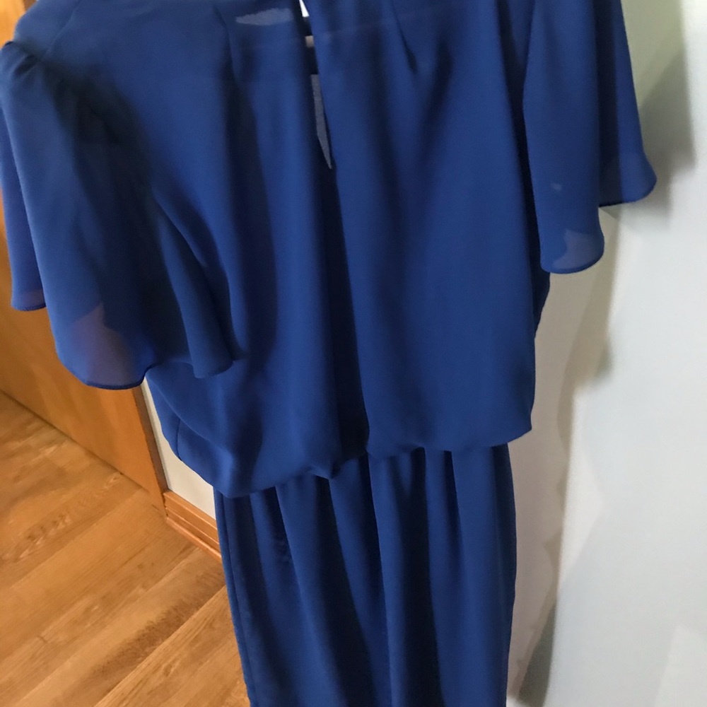 Very nice Royal Blue Dress.  Size 14 - Picture 3 of 7